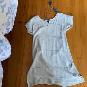 A blue stripped dress worn only a few times!